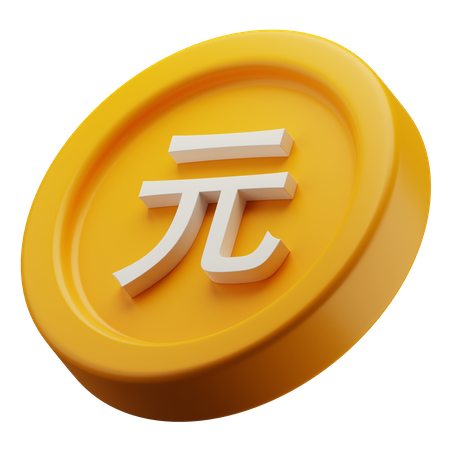 Chinese Yuan Gold Coin  3D Icon