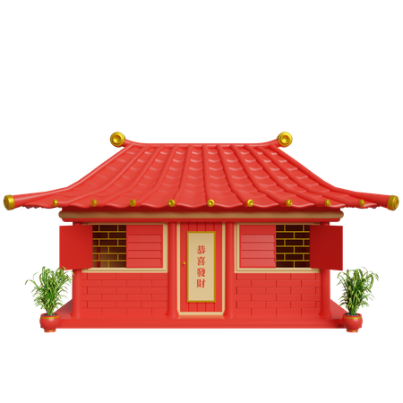 Chinesische Hausdekorationen  3D Illustration