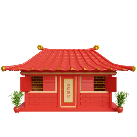 Chinesische Hausdekorationen  3D Illustration