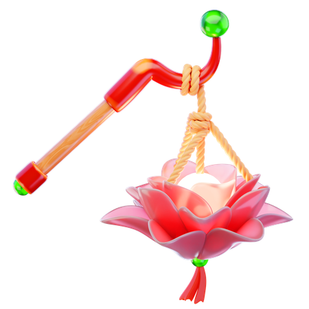 Chinesische laterne lotus  3D Icon