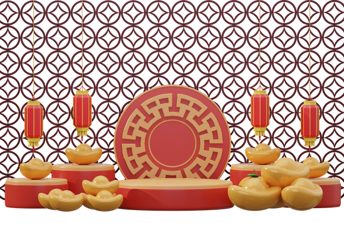 Dekoration zum chinesischen Neujahr  3D Icon