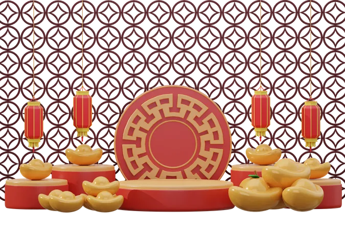 Dekoration zum chinesischen Neujahr  3D Icon