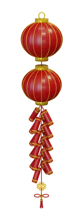 Chinesische Neujahrslaterne  3D Illustration