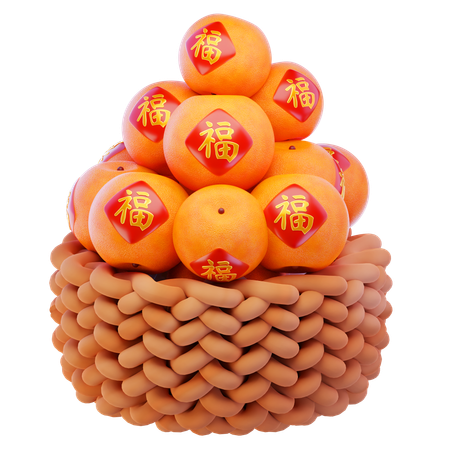 Chinesische Orangen  3D Icon