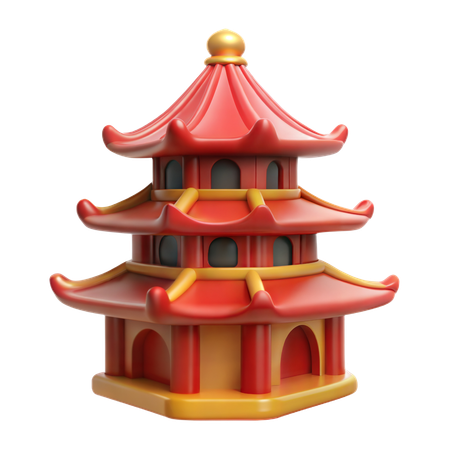 Chinesische pagode  3D Icon