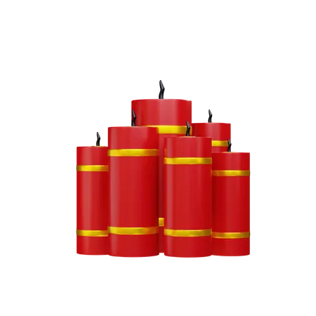 Chinesische rote Feuerwerkskörper  3D Illustration