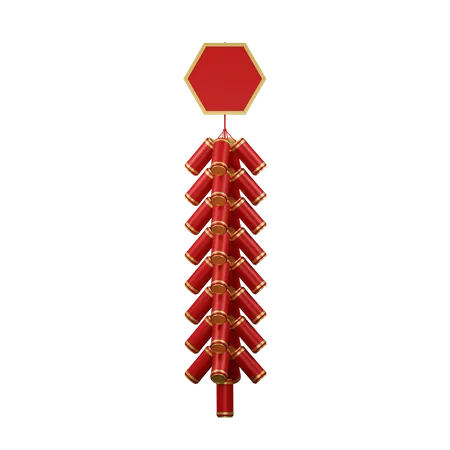 Chinesische rote Feuerwerkskörper  3D Illustration