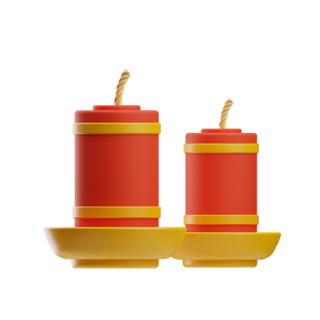 Chinesische rote Feuerwerkskörper  3D Icon