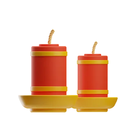 Chinesische rote Feuerwerkskörper  3D Icon