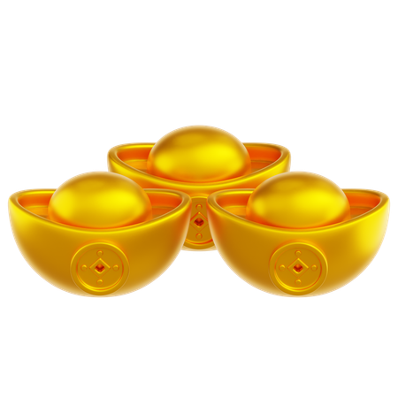 Chinesischer Goldbarren  3D Icon