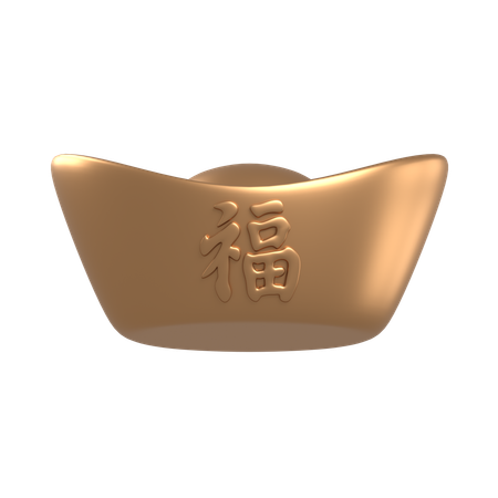 Chinesischer Goldbarren  3D Icon