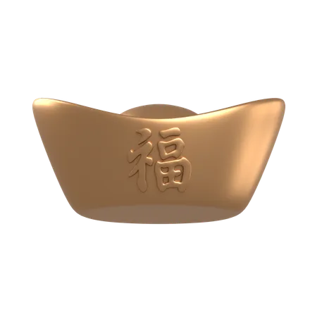 Chinesischer Goldbarren  3D Icon