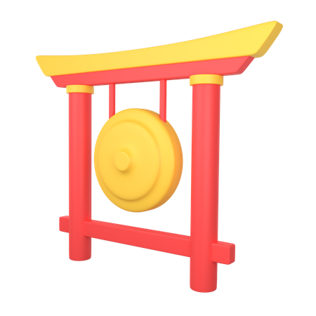 Chinesischer Gong  3D Illustration