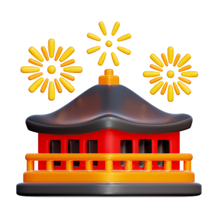 Chinesischer Tempel  3D Icon