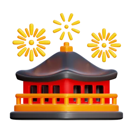 Chinesischer Tempel  3D Icon