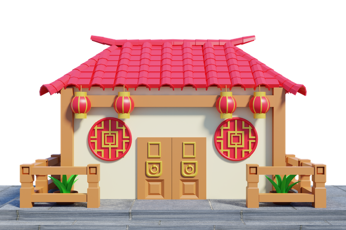 Chinesischer Tempel  3D Illustration