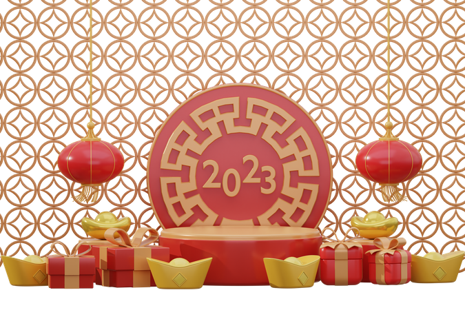 Chinesisches Neujahrsfest 2023  3D Icon