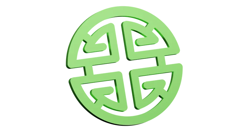 Chinesisches Volkstumliches Religioses Symbol 3D Illustration