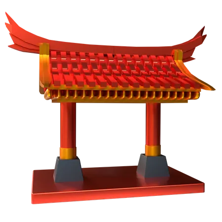 Chinesisches tempeltor  3D Icon