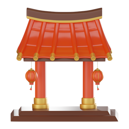 Chinesisches tor  3D Icon