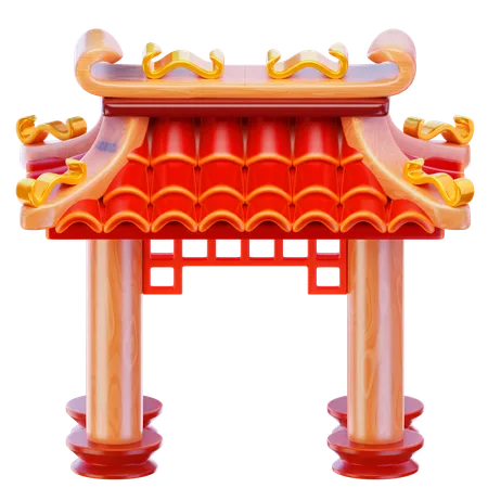 Chinesisches tor  3D Icon