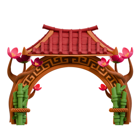 Chinesisches tor  3D Icon