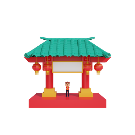 Chinesisches tor  3D Illustration