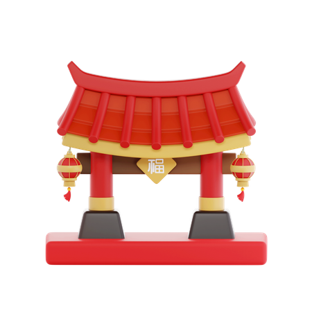Chinesisches traditionelles Tor  3D Icon