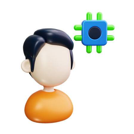 Chip  3D Icon