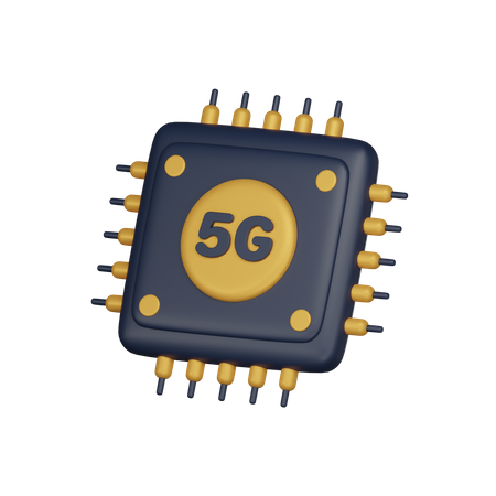 Chip 5G  3D Icon