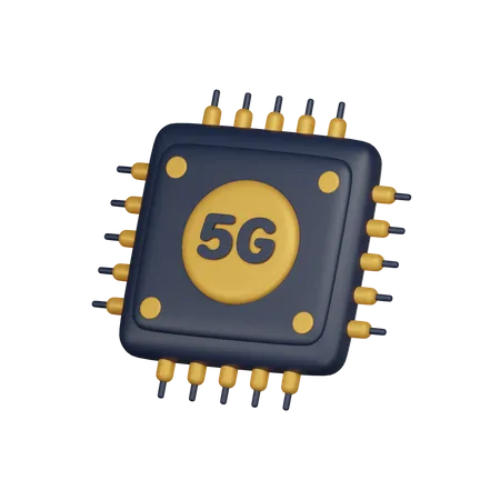 Chip 5G  3D Icon