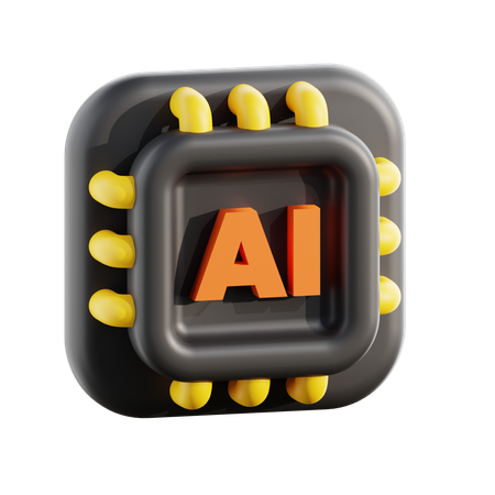 Chip de IA  3D Icon