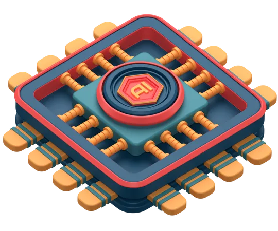 Chip de IA  3D Icon