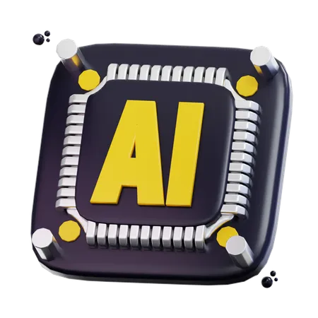 Chip de IA  3D Icon