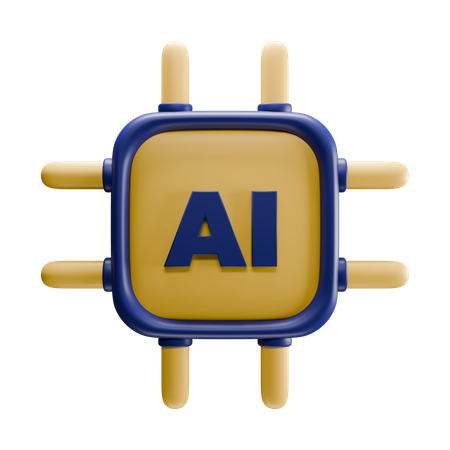 Chip de IA  3D Icon