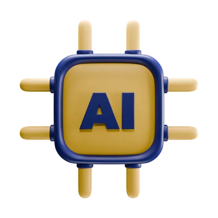 Chip de IA  3D Icon