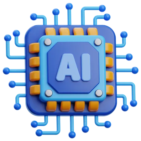 Chip de IA  3D Icon