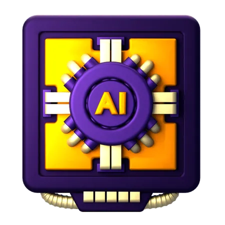 Chip de IA  3D Icon