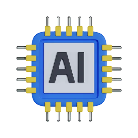 Chip de IA  3D Icon