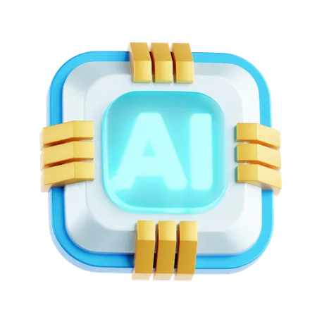 Chip de IA  3D Icon