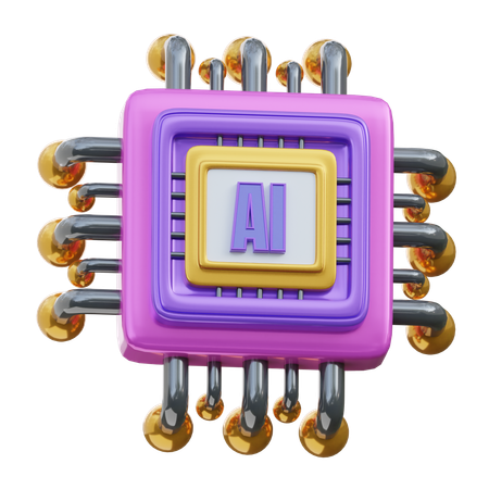 Chip de IA  3D Icon