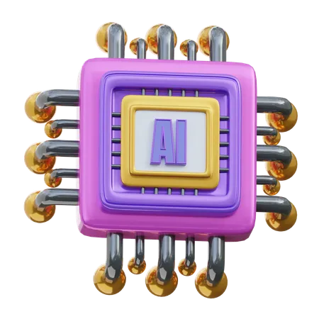 Chip de IA  3D Icon