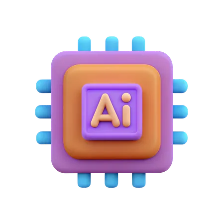 Chip de IA  3D Icon