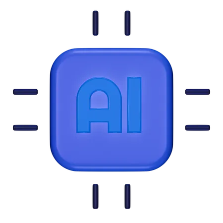 Chip de IA  3D Icon