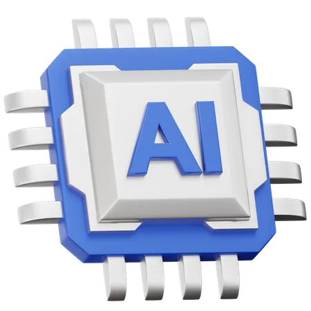 Chip de IA  3D Icon