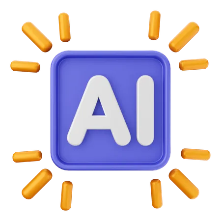 Chip de IA  3D Icon