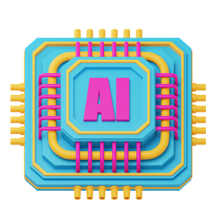 Chip de IA  3D Icon