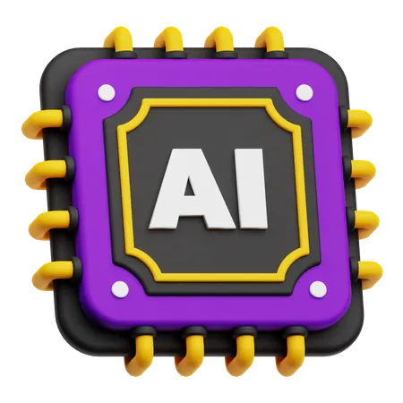 Chip de IA  3D Icon