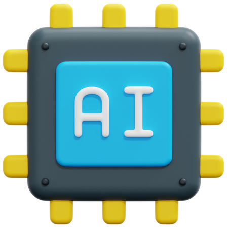 Chip de IA  3D Icon