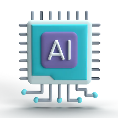 Chip de IA  3D Icon